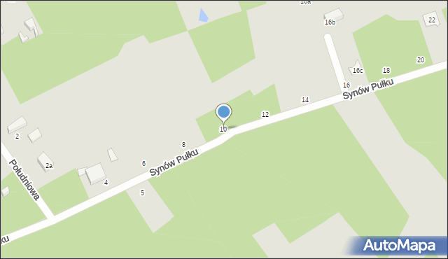 Łódź, Synów Pułku, 10, mapa Łodzi