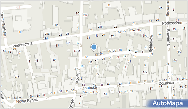 Łowicz, Sybiraków, 30, mapa Łowicza