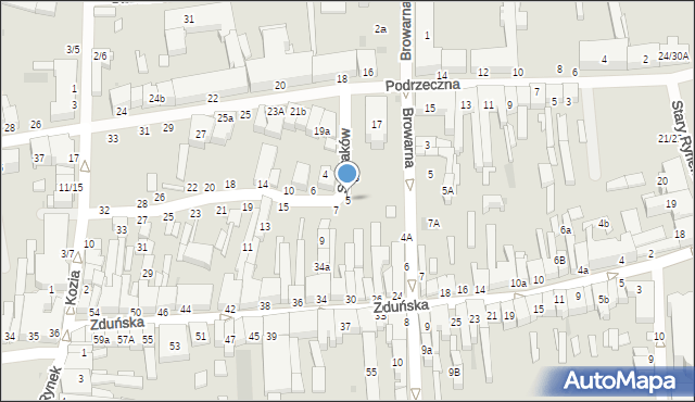 Łowicz, Sybiraków, 5, mapa Łowicza