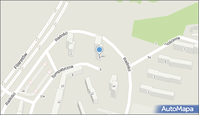 Lublin, Sympatyczna, 4, mapa Lublina