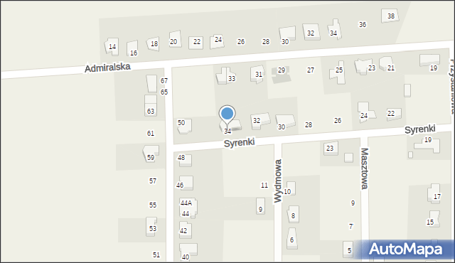 Lusówko, Syrenki, 34, mapa Lusówko