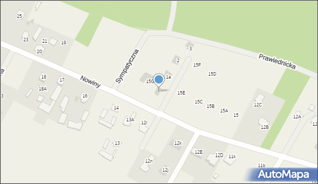 Nowiny, Sympatyczna, 1, mapa Nowiny