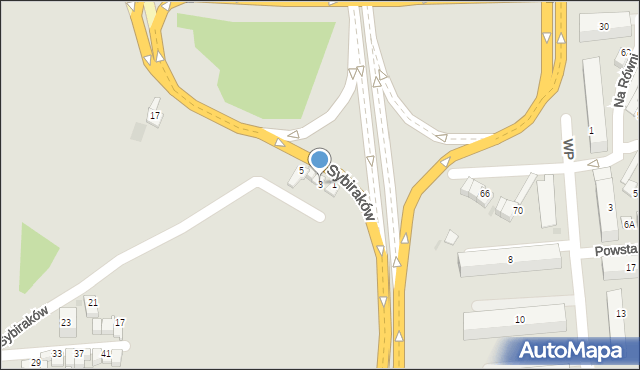 Nowy Targ, Sybiraków, 3, mapa Nowego Targu