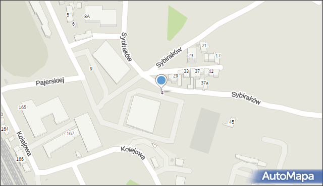 Nowy Targ, Sybiraków, 4, mapa Nowego Targu