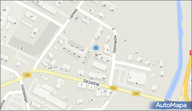 Oława, Sybiraków, 3E, mapa Oława