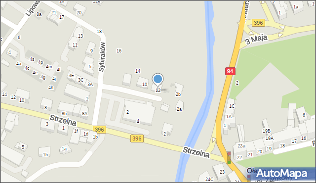 Oława, Sybiraków, 6, mapa Oława