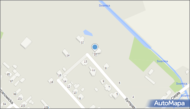 Opole, Sympatyczna, 10, mapa Opola