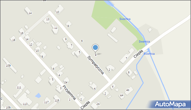 Opole, Sympatyczna, 4, mapa Opola