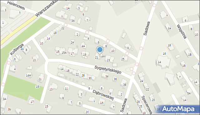 Otrębusy, Sygietyńskiego Tadeusza, 21A, mapa Otrębusy