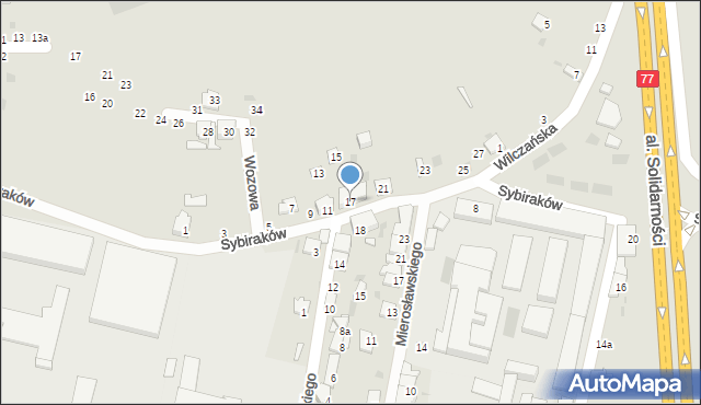 Przemyśl, Sybiraków, 17, mapa Przemyśla