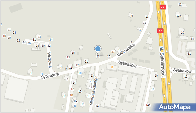 Przemyśl, Sybiraków, 23, mapa Przemyśla