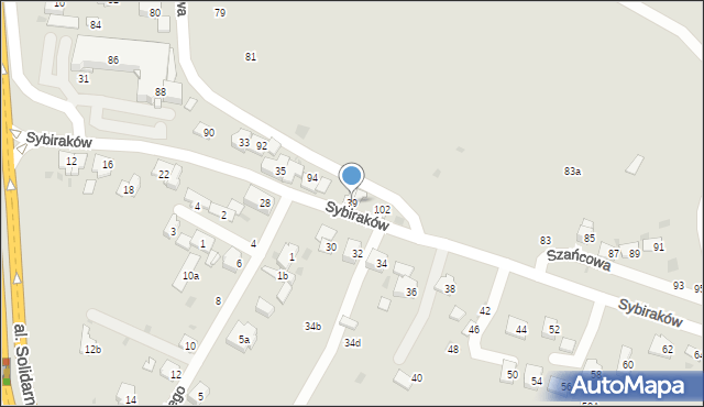 Przemyśl, Sybiraków, 39, mapa Przemyśla