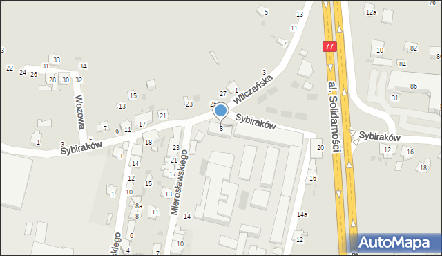 Przemyśl, Sybiraków, 8, mapa Przemyśla