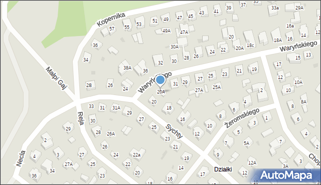 Puck, Sychty Bernarda, ks. dr., 20A, mapa Puck
