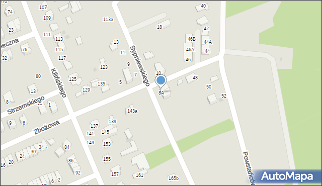 Puławy, Sypniewskiego Józefa, 8A, mapa Puław