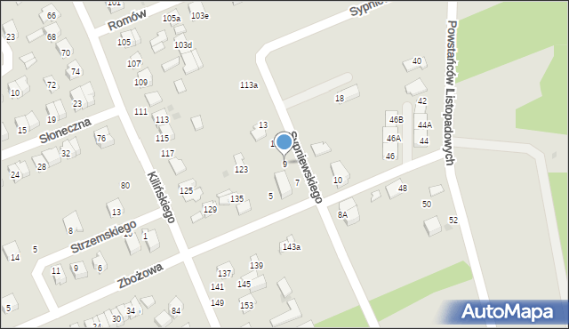 Puławy, Sypniewskiego Józefa, 9, mapa Puław