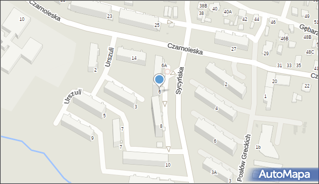 Radom, Sycyńska, 6, mapa Radomia