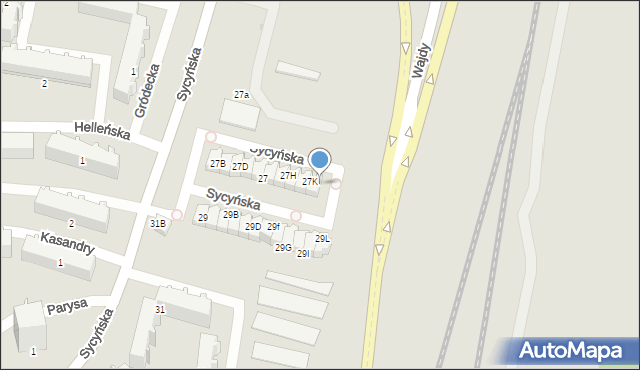 Radom, Sycyńska, 27L, mapa Radomia