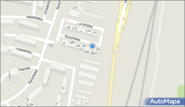 Radom, Sycyńska, 29I, mapa Radomia