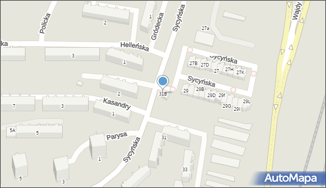 Radom, Sycyńska, 31B, mapa Radomia