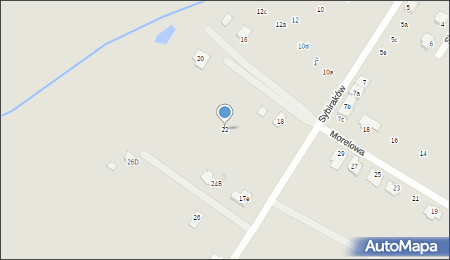 Radzymin, Sybiraków, 22, mapa Radzymin