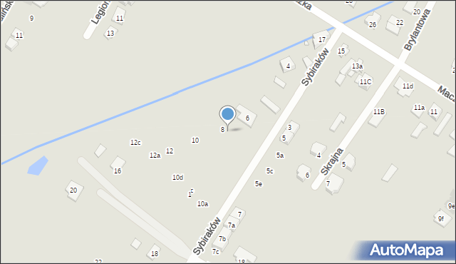 Radzymin, Sybiraków, 8b, mapa Radzymin