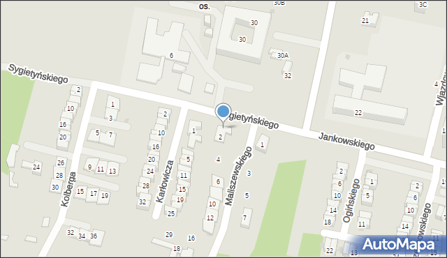 Ruda Śląska, Sygietyńskiego Tadeusza, 5, mapa Rudy Śląskiej