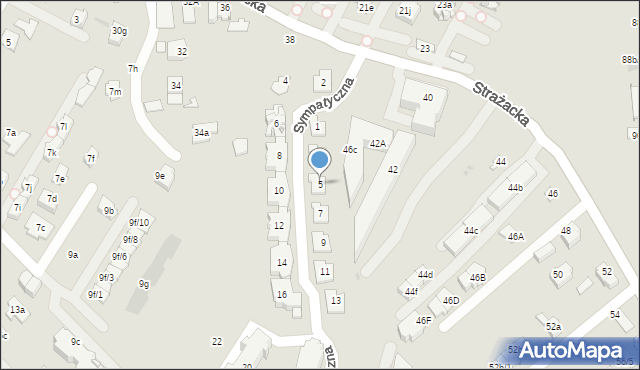 Rzeszów, Sympatyczna, 5, mapa Rzeszów