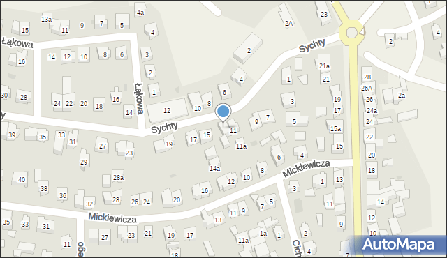 Sierakowice, Sychty Bernarda, ks. dr., 13, mapa Sierakowice