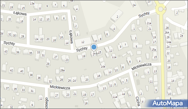 Sierakowice, Sychty Bernarda, ks. dr., 17, mapa Sierakowice