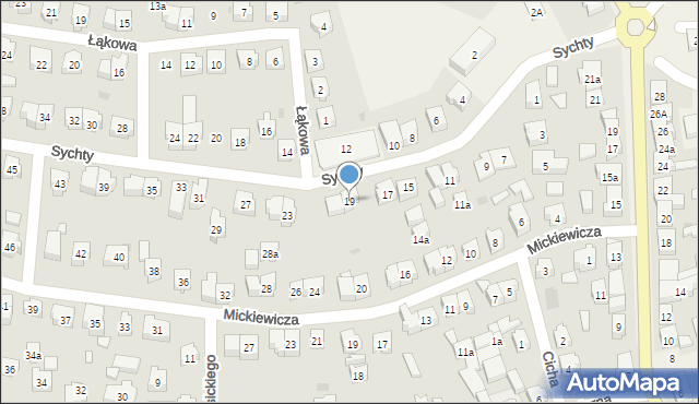 Sierakowice, Sychty Bernarda, ks. dr., 19, mapa Sierakowice