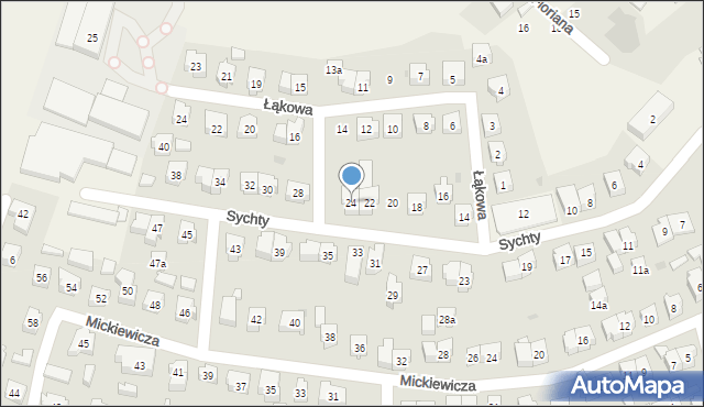 Sierakowice, Sychty Bernarda, ks. dr., 24, mapa Sierakowice
