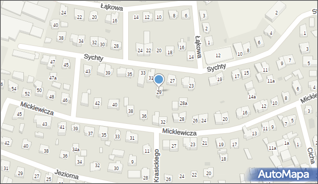 Sierakowice, Sychty Bernarda, ks. dr., 29, mapa Sierakowice