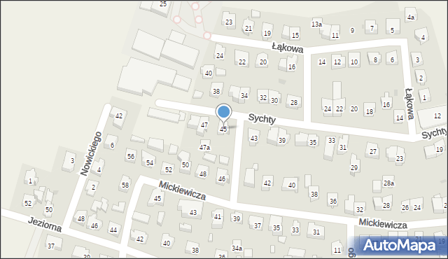 Sierakowice, Sychty Bernarda, ks. dr., 45, mapa Sierakowice