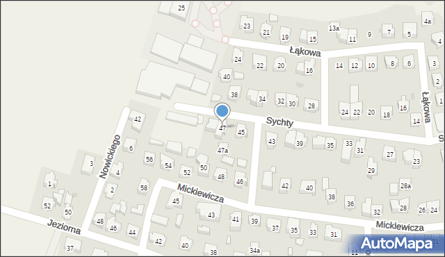Sierakowice, Sychty Bernarda, ks. dr., 47, mapa Sierakowice