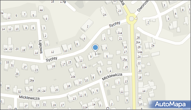 Sierakowice, Sychty Bernarda, ks. dr., 7, mapa Sierakowice