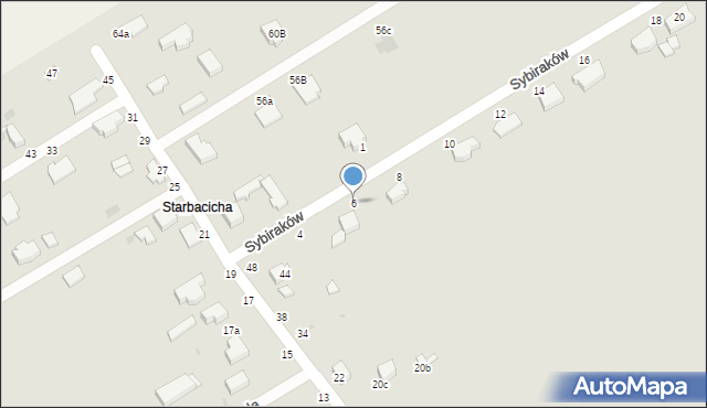 Skierniewice, Sybiraków, 6, mapa Skierniewic