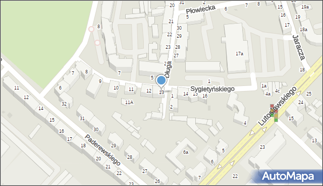Słupsk, Sygietyńskiego Tadeusza, 13, mapa Słupska