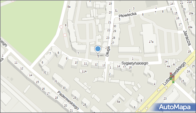 Słupsk, Sygietyńskiego Tadeusza, 5, mapa Słupska