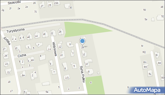 Stara Iwiczna, Syna Pułku, 14, mapa Stara Iwiczna
