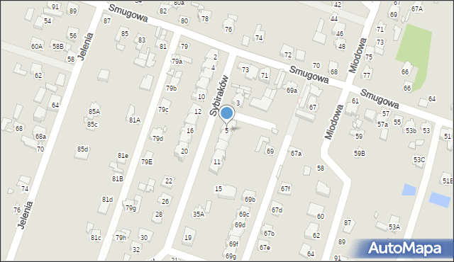 Starachowice, Sybiraków, 5, mapa Starachowic