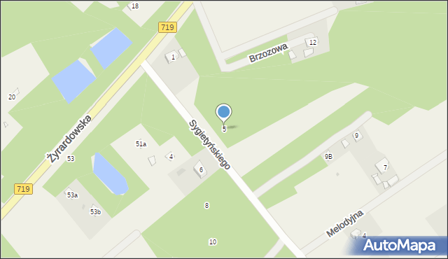 Stare Budy, Sygietyńskiego, 5, mapa Stare Budy