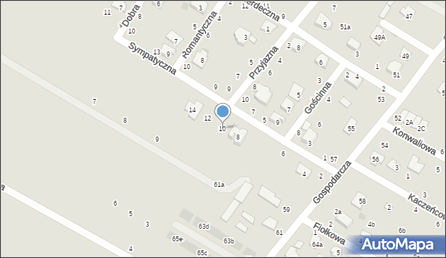 Świdnik, Sympatyczna, 10, mapa Świdnika