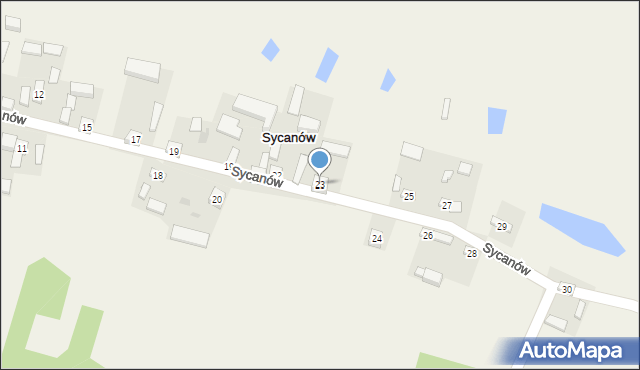 Sycanów, Sycanów, 23, mapa Sycanów