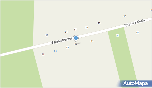 Sycyna-Kolonia, Sycyna-Kolonia, 86, mapa Sycyna-Kolonia