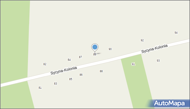 Sycyna-Kolonia, Sycyna-Kolonia, 89, mapa Sycyna-Kolonia