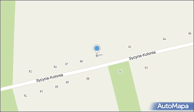 Sycyna-Kolonia, Sycyna-Kolonia, 90, mapa Sycyna-Kolonia