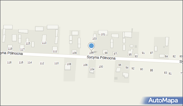 Sycyna Północna, Sycyna Północna, 105, mapa Sycyna Północna