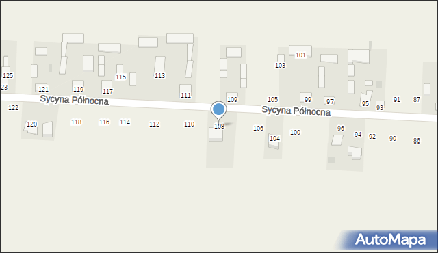 Sycyna Północna, Sycyna Północna, 108, mapa Sycyna Północna
