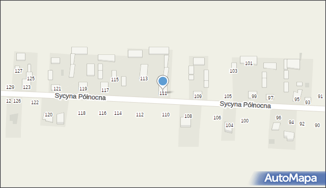 Sycyna Północna, Sycyna Północna, 111, mapa Sycyna Północna